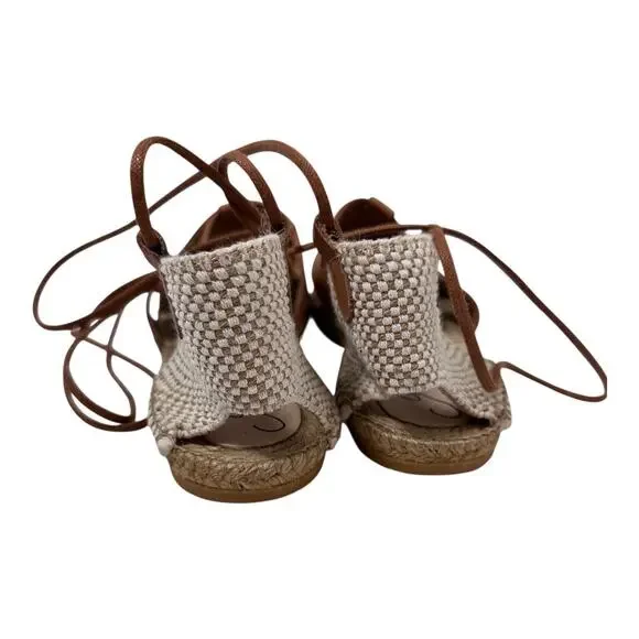 Gaimo, Cammel Leather Espadrille Sandals NEW , Sz 40 - Picture 8 of 12